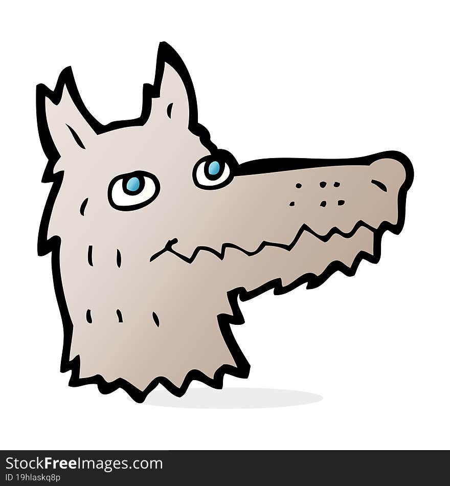 cartoon wolf head