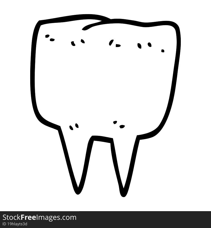 line drawing cartoon tooth