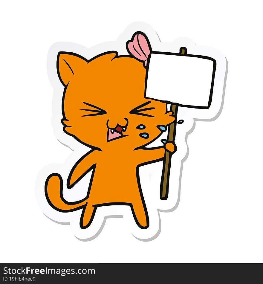 Sticker Of A Cartoon Cat