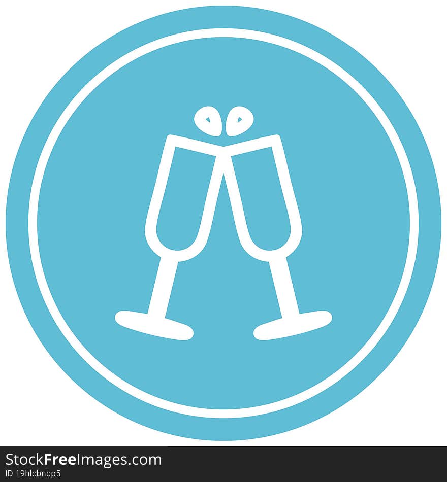 Raised Glasses Circular Icon