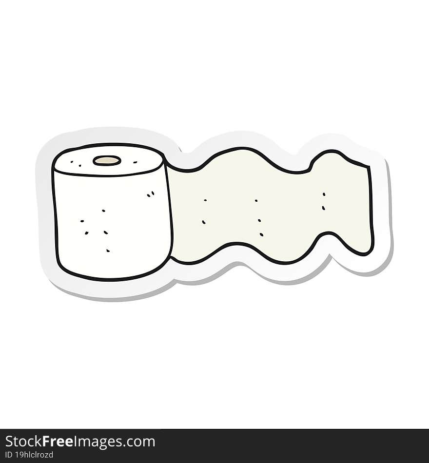 Sticker Of A Cartoon Toilet Paper