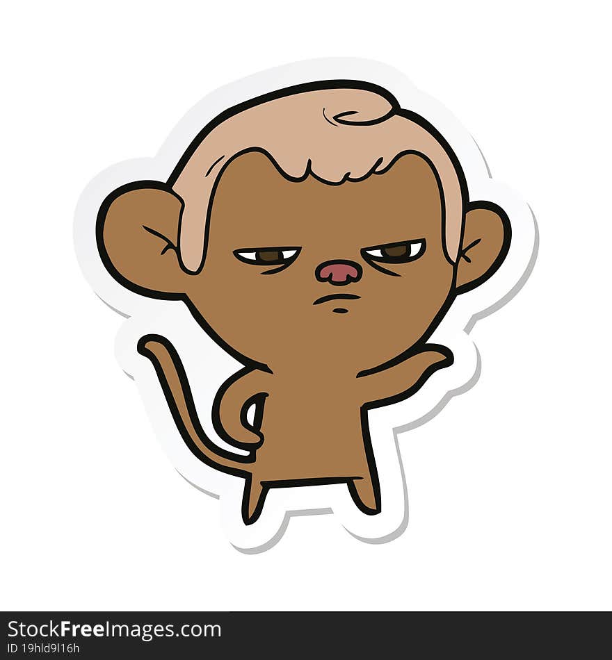 Sticker Of A Cartoon Monkey