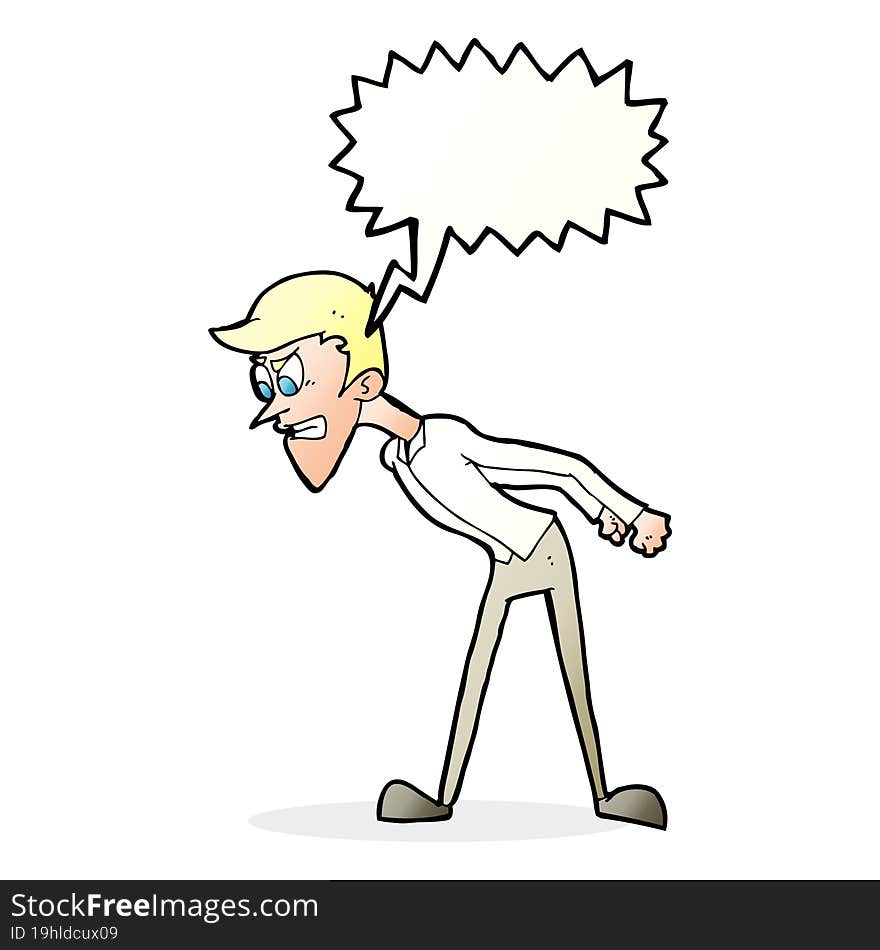 cartoon angry man with speech bubble