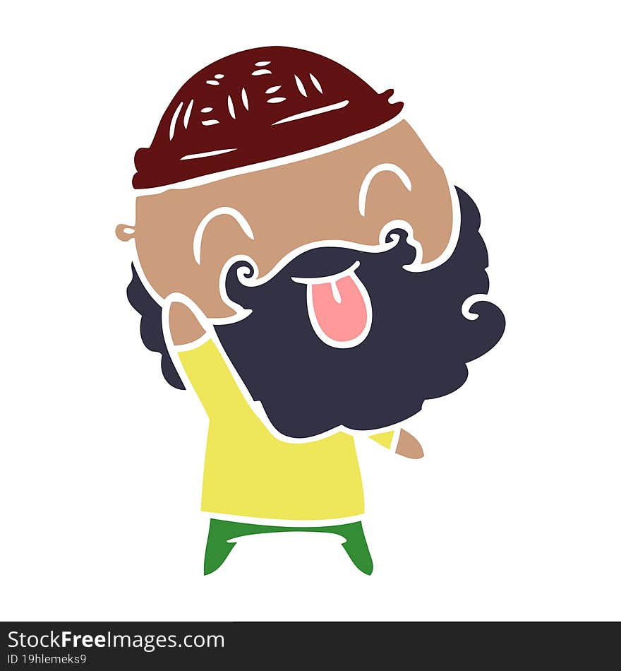 man with beard sticking out tongue