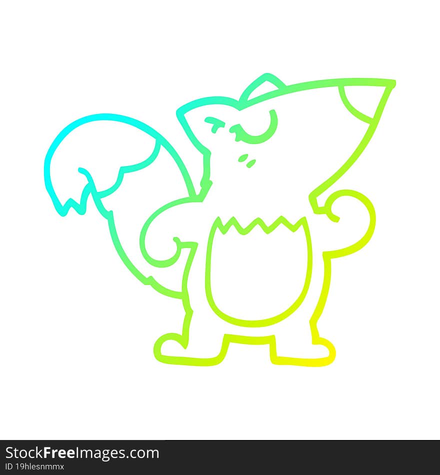 cold gradient line drawing cartoon confident squirrel