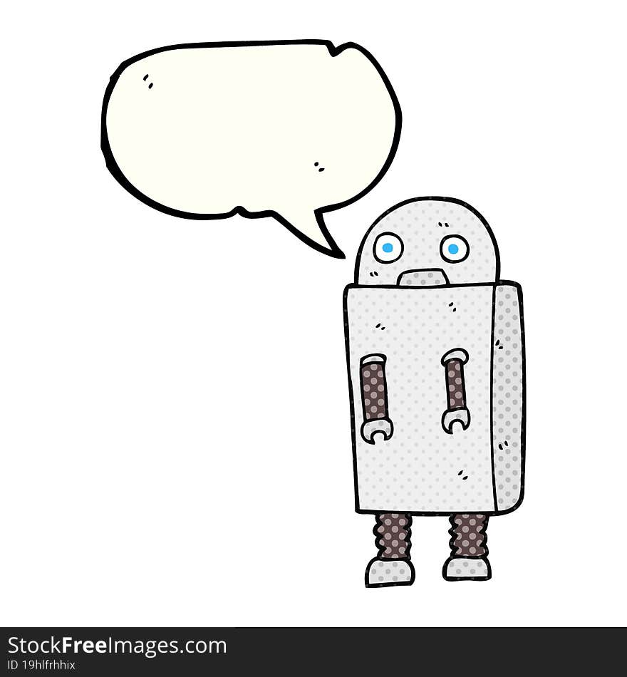 comic book speech bubble cartoon robot