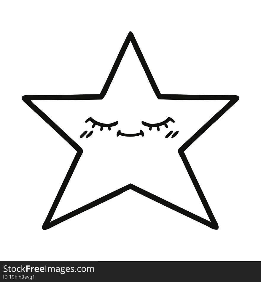 line drawing cartoon gold star