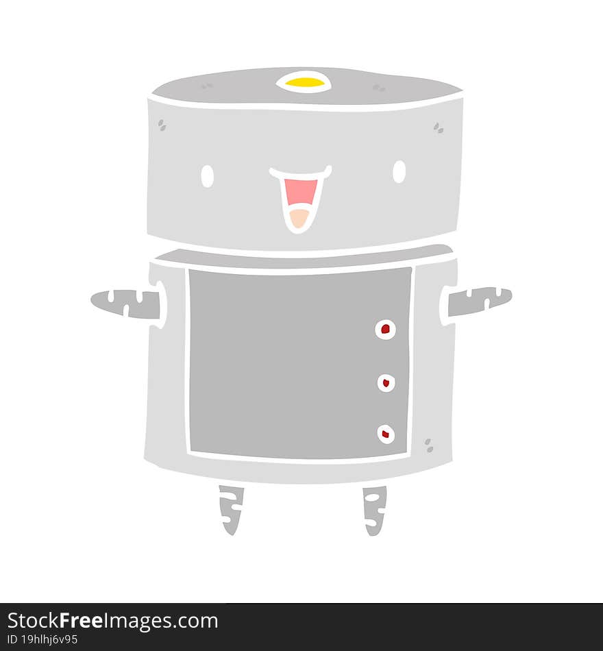 cute flat color style cartoon robot