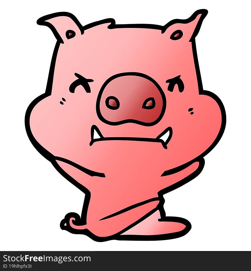 angry cartoon pig throwing tantrum. angry cartoon pig throwing tantrum