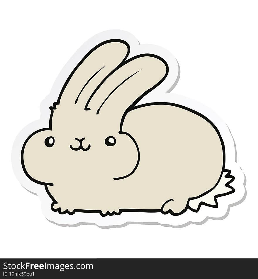 sticker of a cartoon rabbit