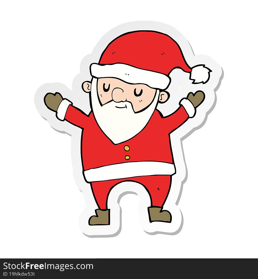 sticker of a cartoon dancing santa