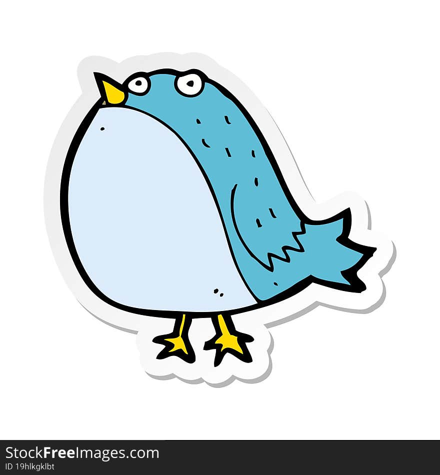 sticker of a cartoon fat bird