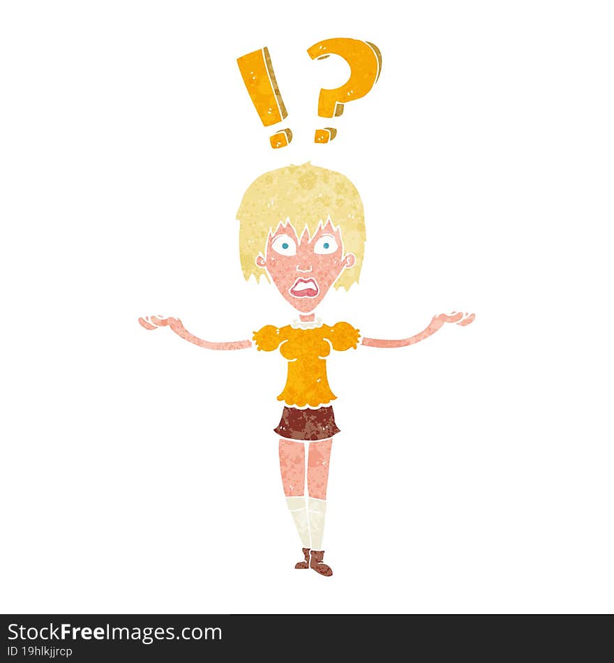 cartoon woman asking question