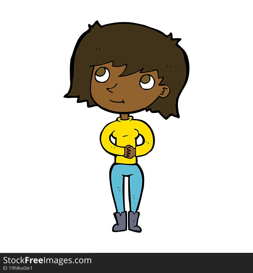 cartoon friendly woman