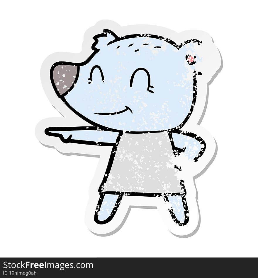 Distressed Sticker Of A Female Bear Cartoon