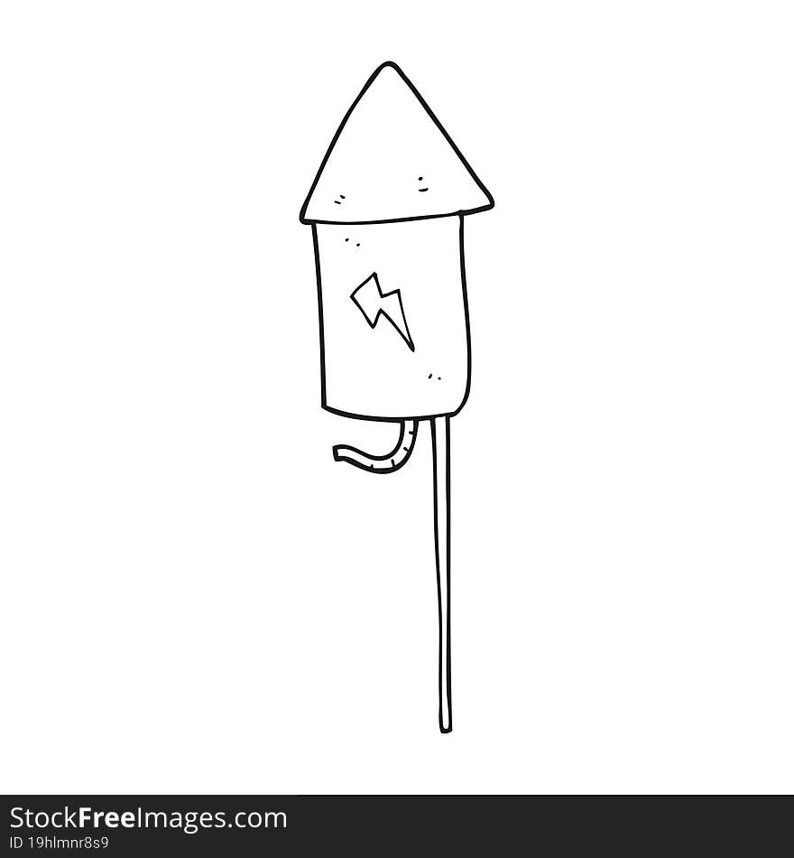 black and white cartoon firework