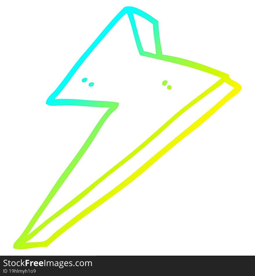 Cold Gradient Line Drawing Cartoon Lightning