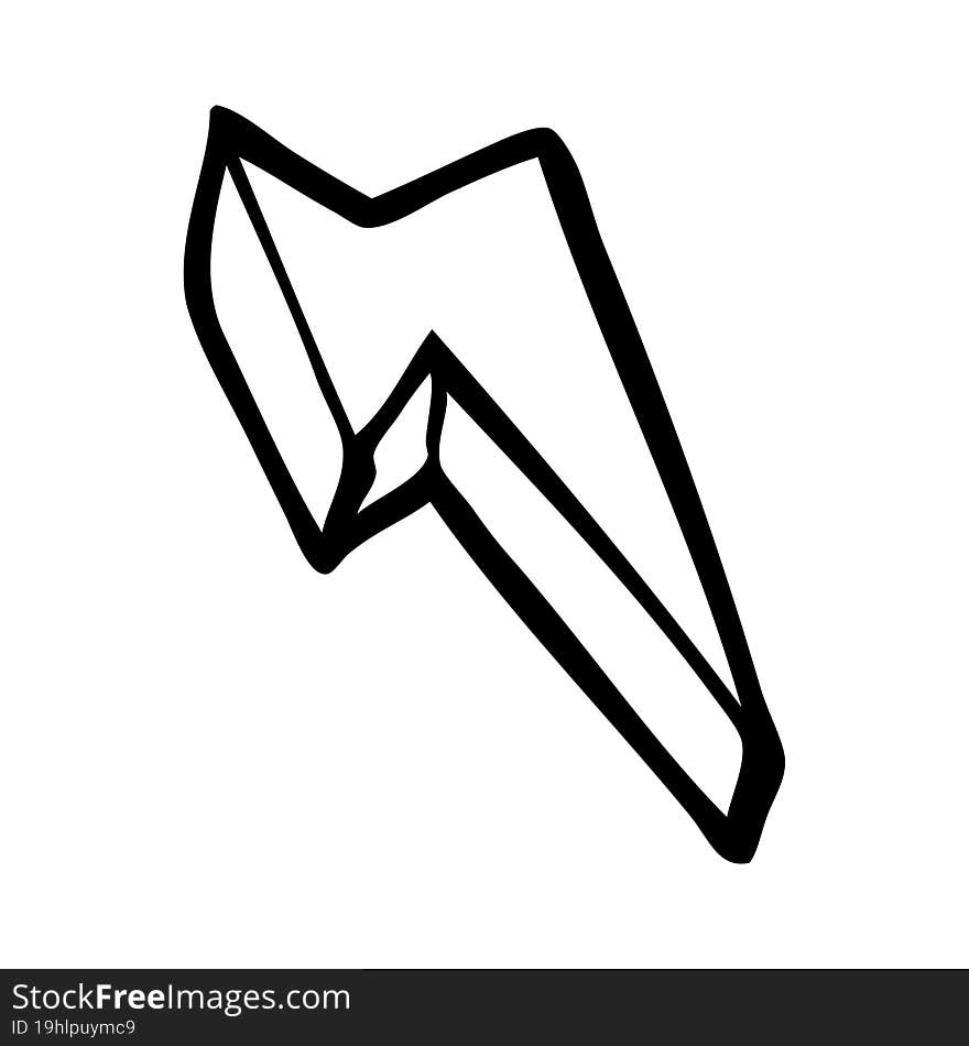 line drawing cartoon decorative lightning bolt