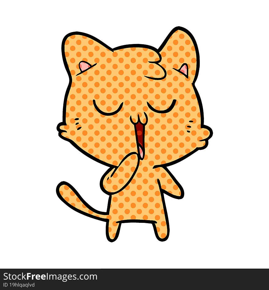 cartoon cat yawning. cartoon cat yawning