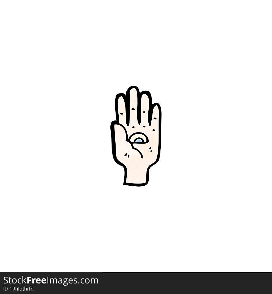 Mystic Hand Symbol Cartoon