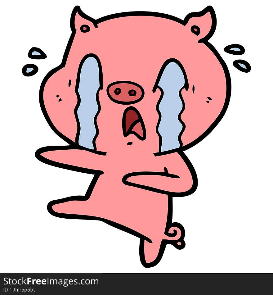 crying pig cartoon. crying pig cartoon