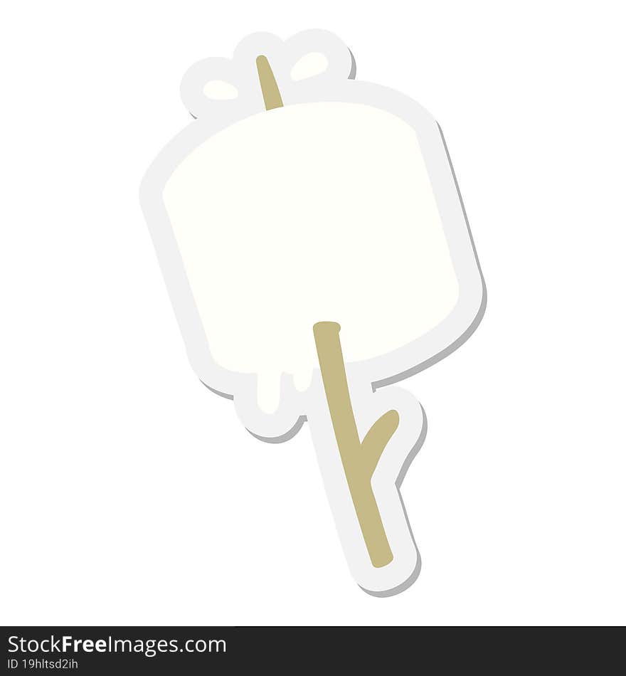 marshmallow on a stick sticker