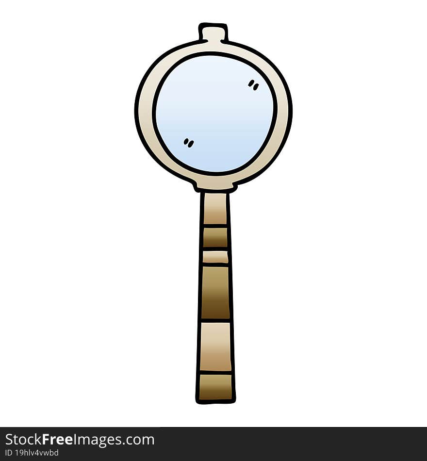 quirky gradient shaded cartoon magnifying glass