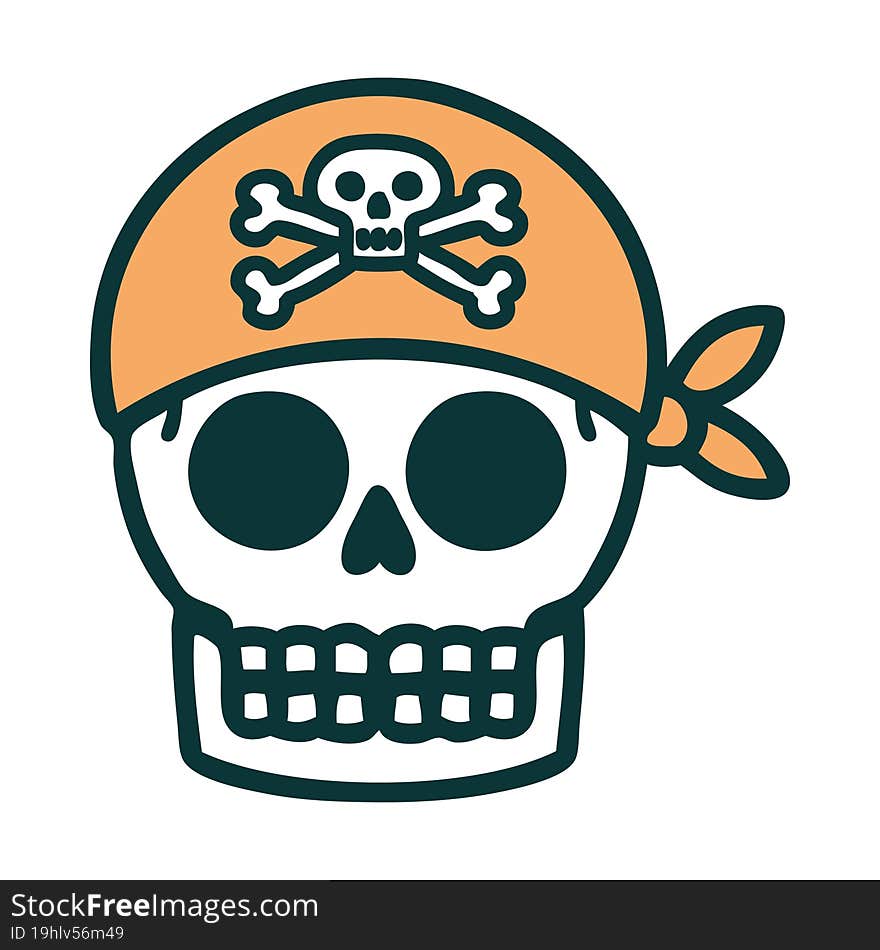 tattoo style icon of a pirate skull