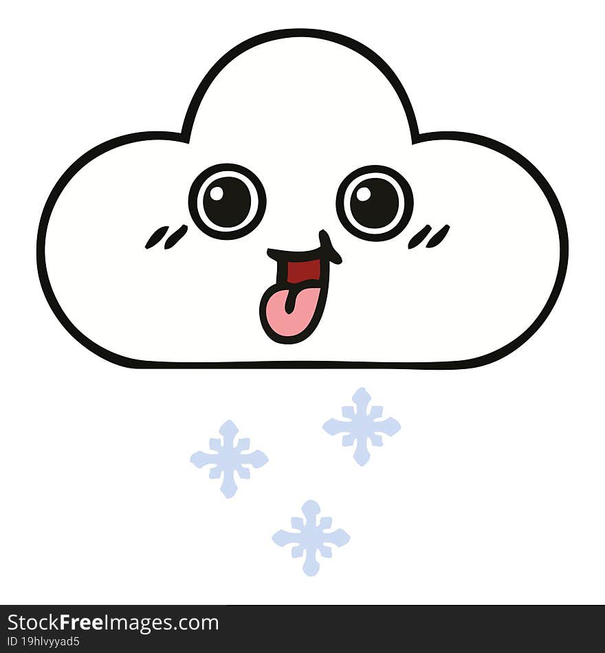 cute cartoon snow cloud