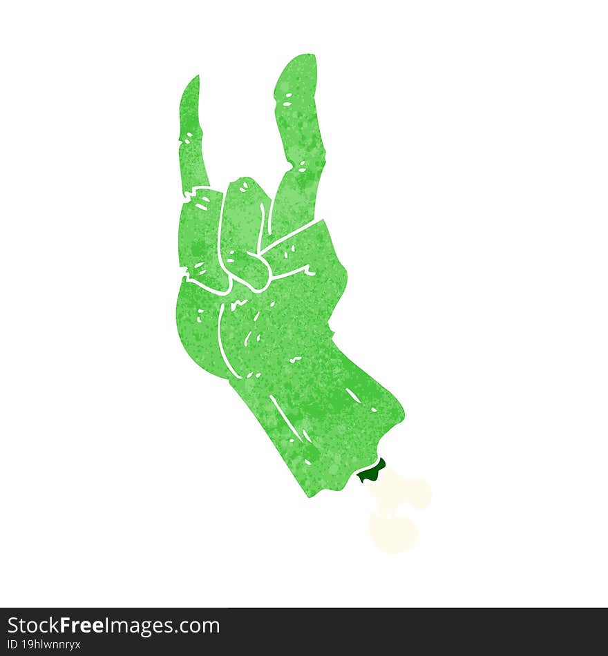 Cartoon Zombie Hand Making Rock Symbol