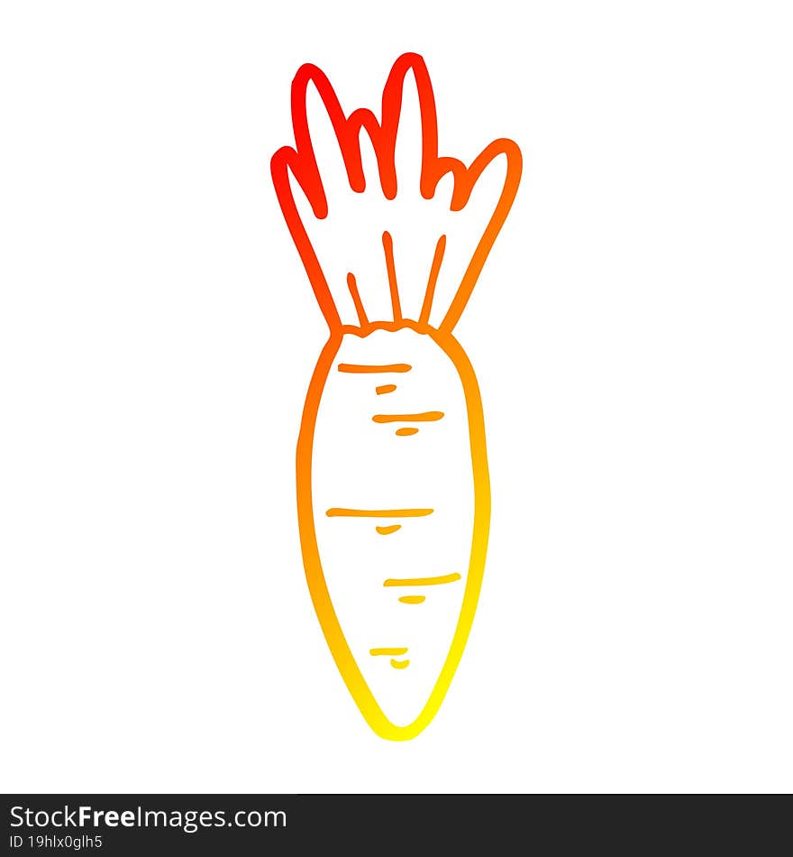 warm gradient line drawing cartoon carrot