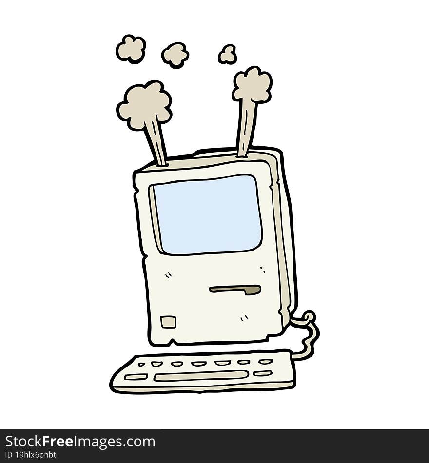 Cartoon Old Computer