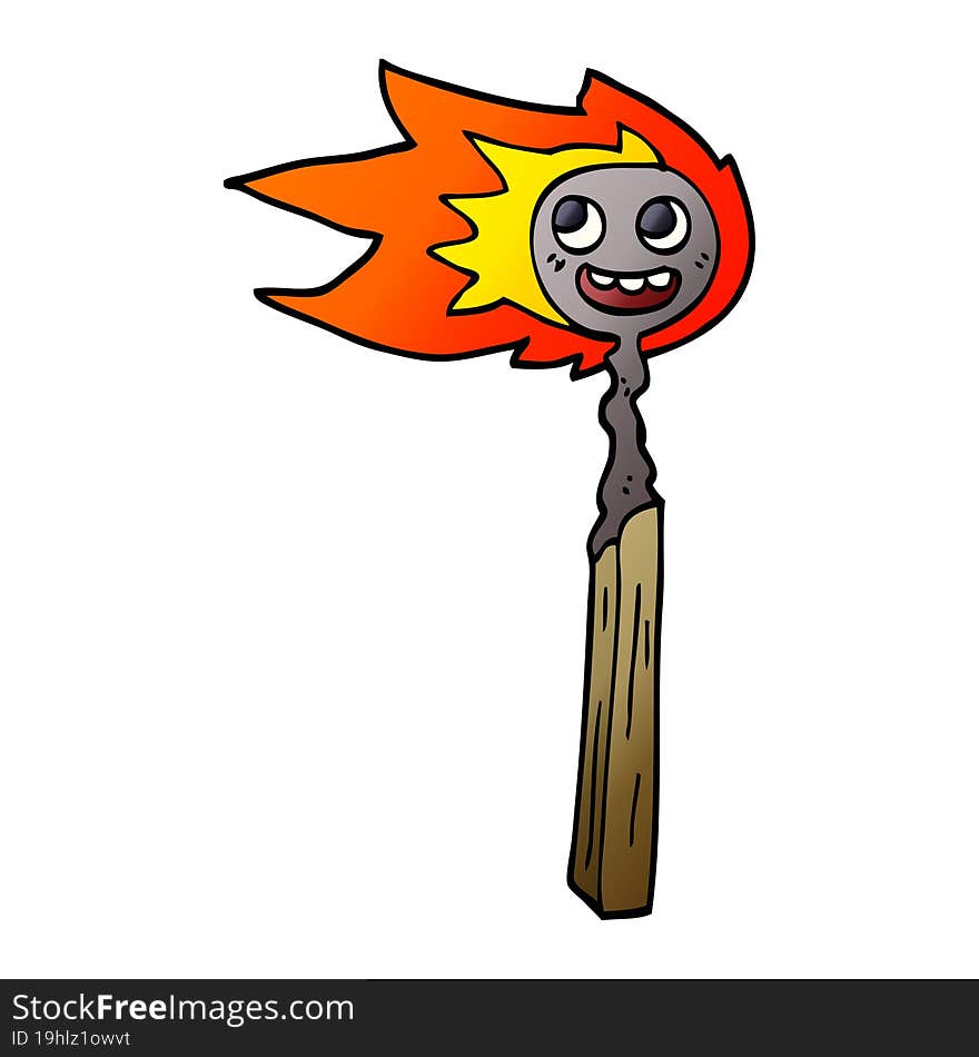 cartoon doodle burnt match