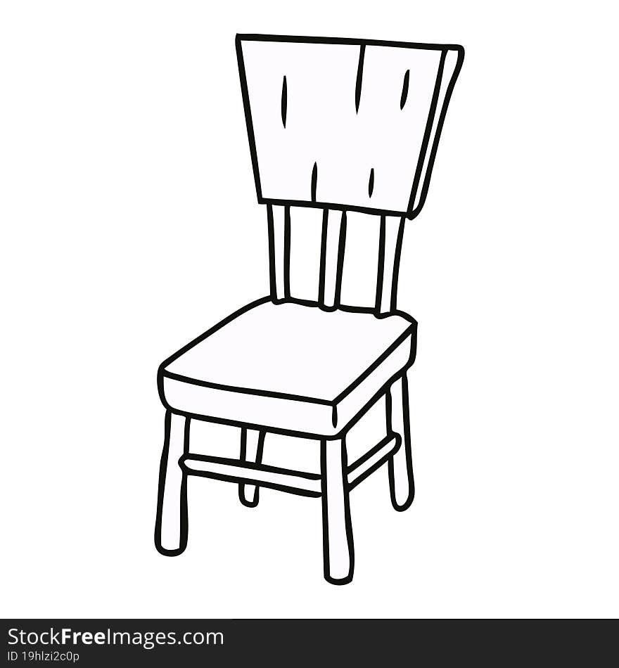 hand drawn cartoon doodle of a  wooden chair