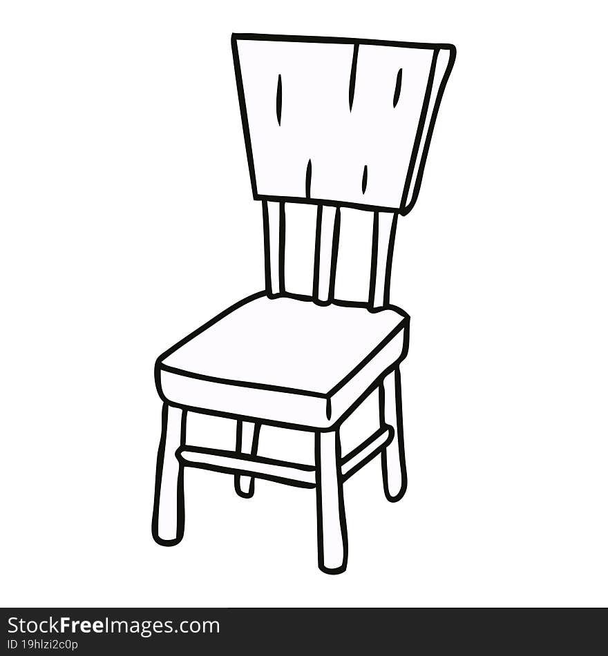 cartoon doodle of a  wooden chair