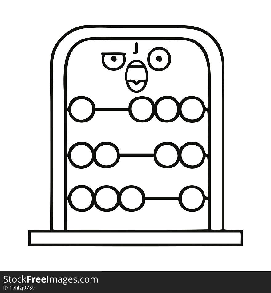 line drawing cartoon of a abacus. line drawing cartoon of a abacus