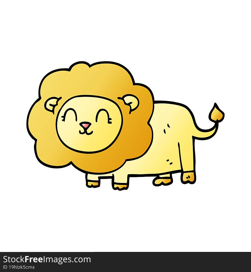 cartoon doodle lion