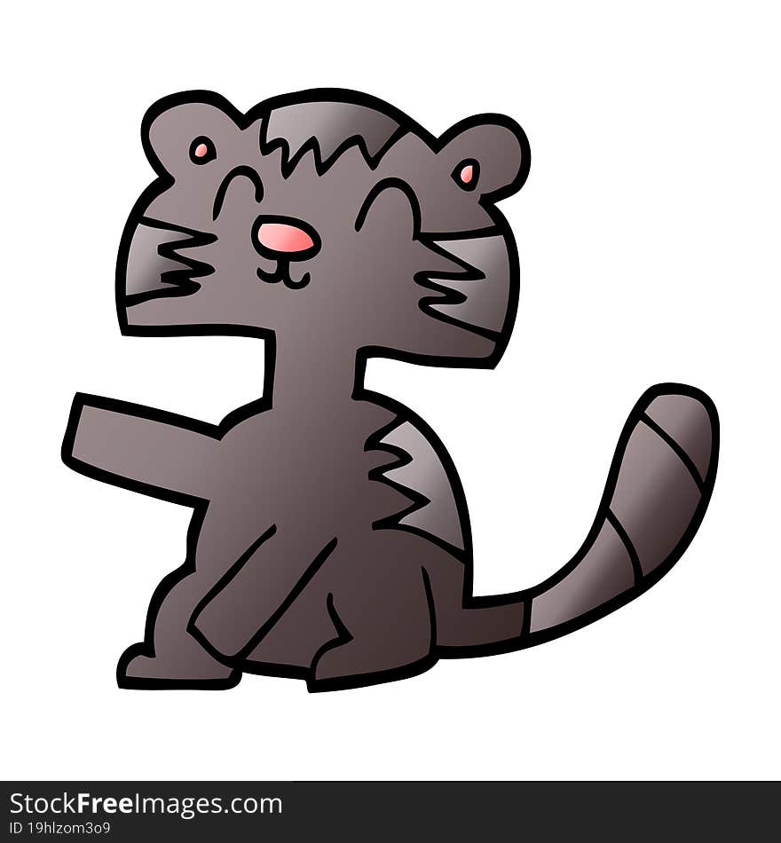 Funny Cartoon Doodle Cat