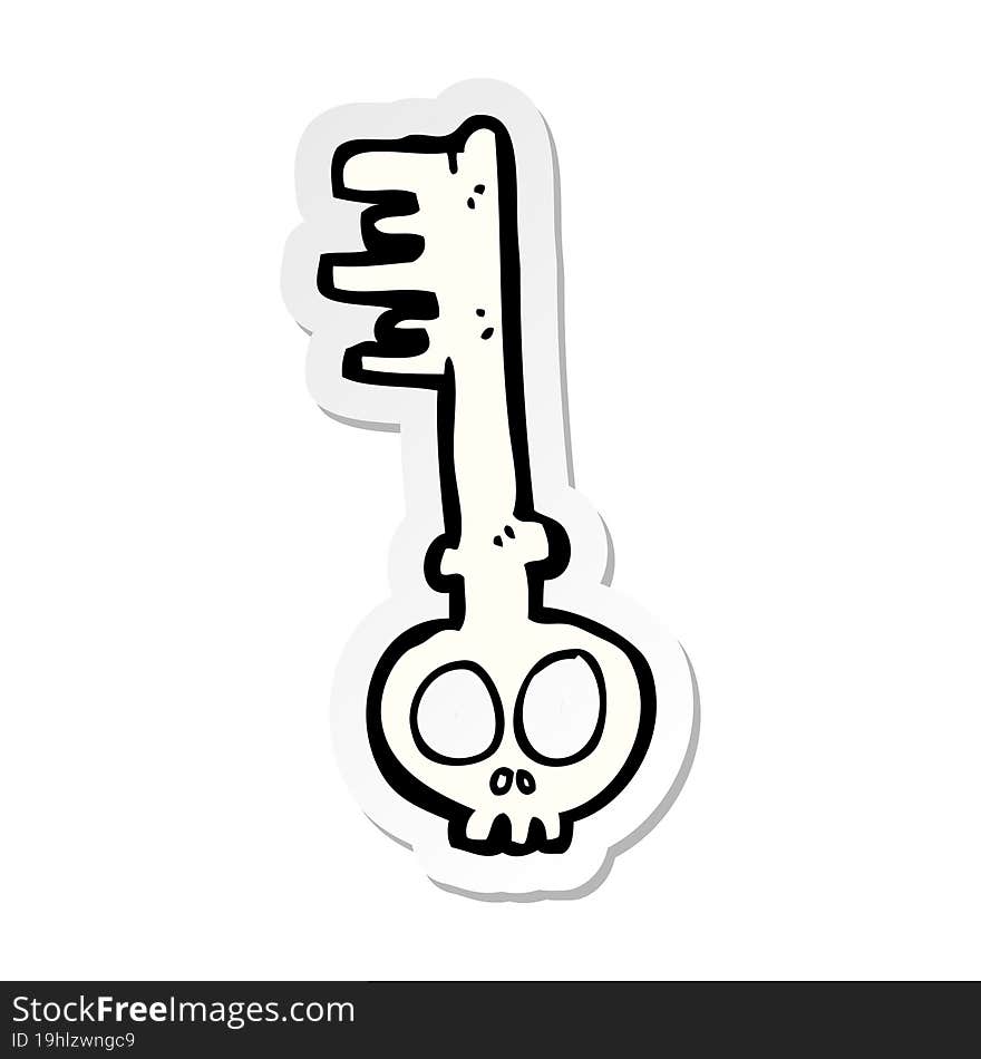 sticker of a cartoon spooky key