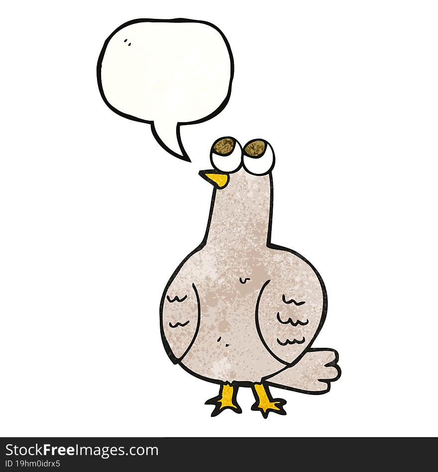 Texture Speech Bubble Cartoon Bird