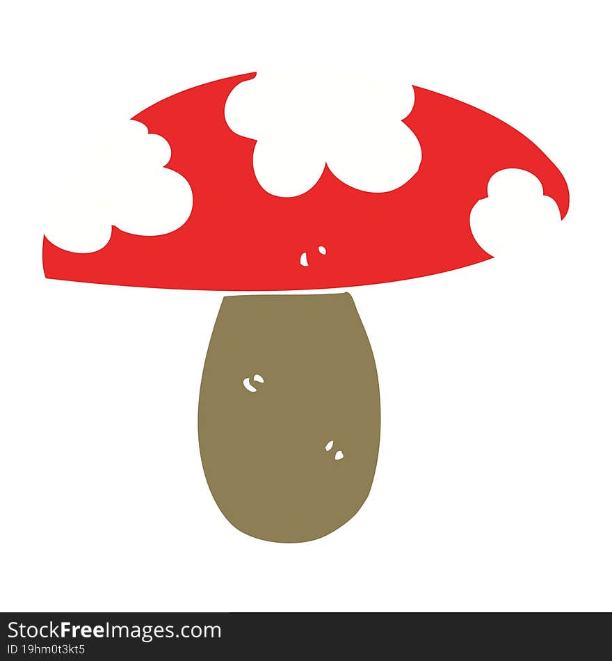 flat color style cartoon mushroom