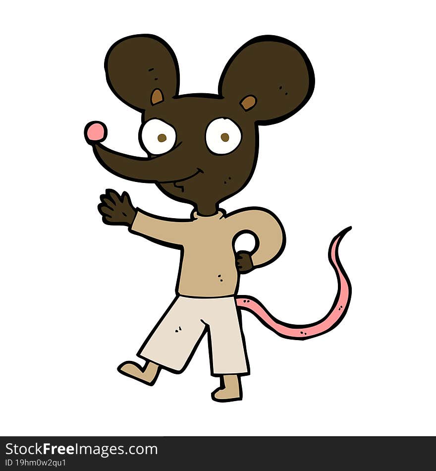 Cartoon Waving Mouse