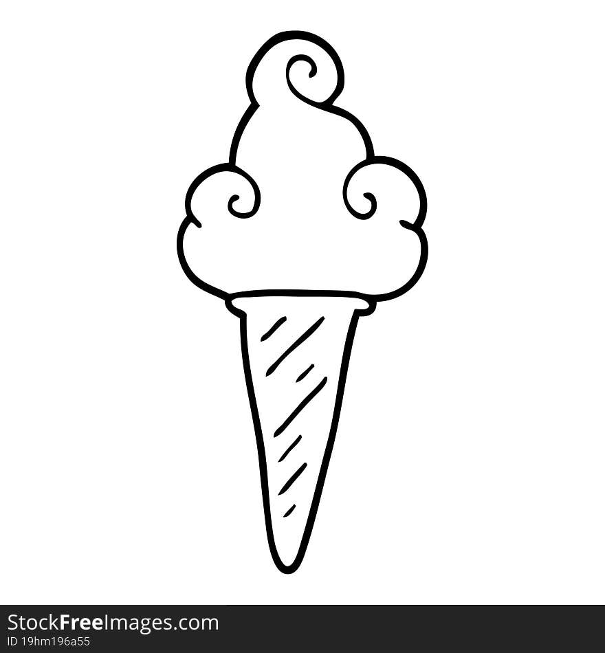 line drawing cartoon ice cream