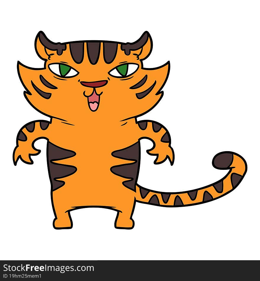 happy cartoon tiger. happy cartoon tiger