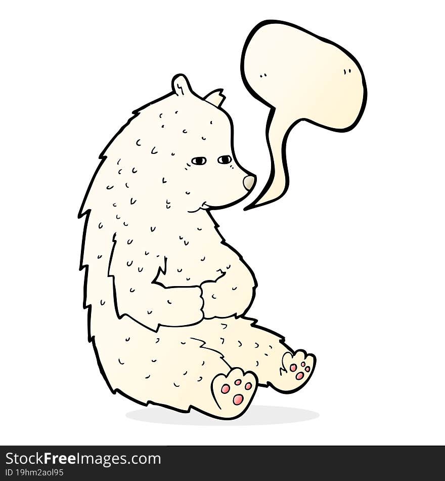 cute cartoon polar bear with speech bubble