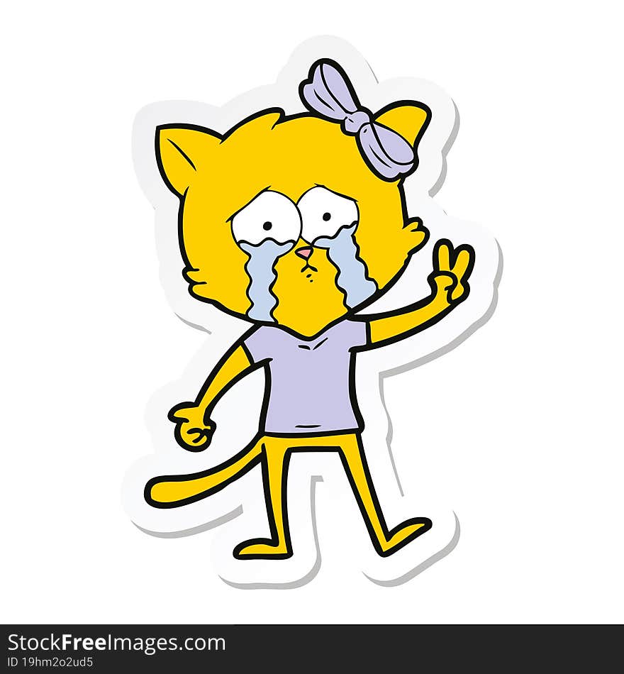 Sticker Of A Cartoon Cat