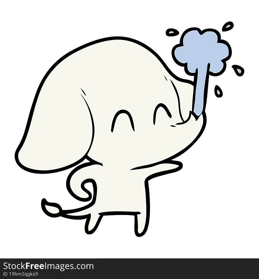 cute cartoon elephant spouting water. cute cartoon elephant spouting water