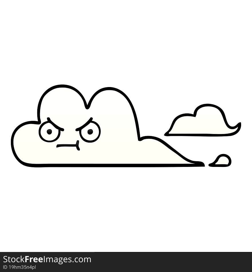 Gradient Shaded Cartoon White Cloud