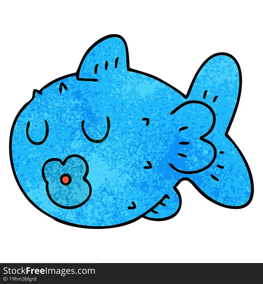 hand drawn quirky cartoon fish. hand drawn quirky cartoon fish