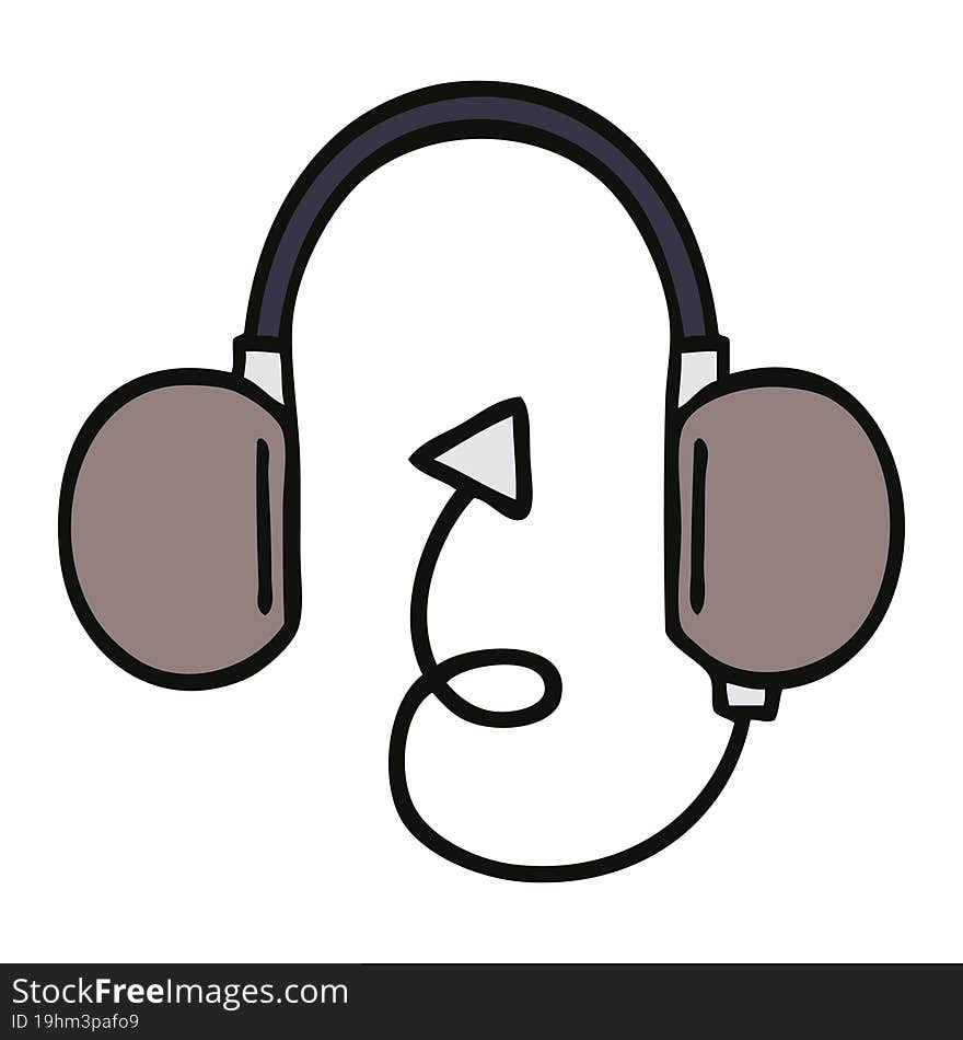 cute cartoon of a retro headphone. cute cartoon of a retro headphone